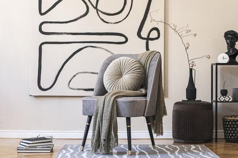 staged sitting area in a living room