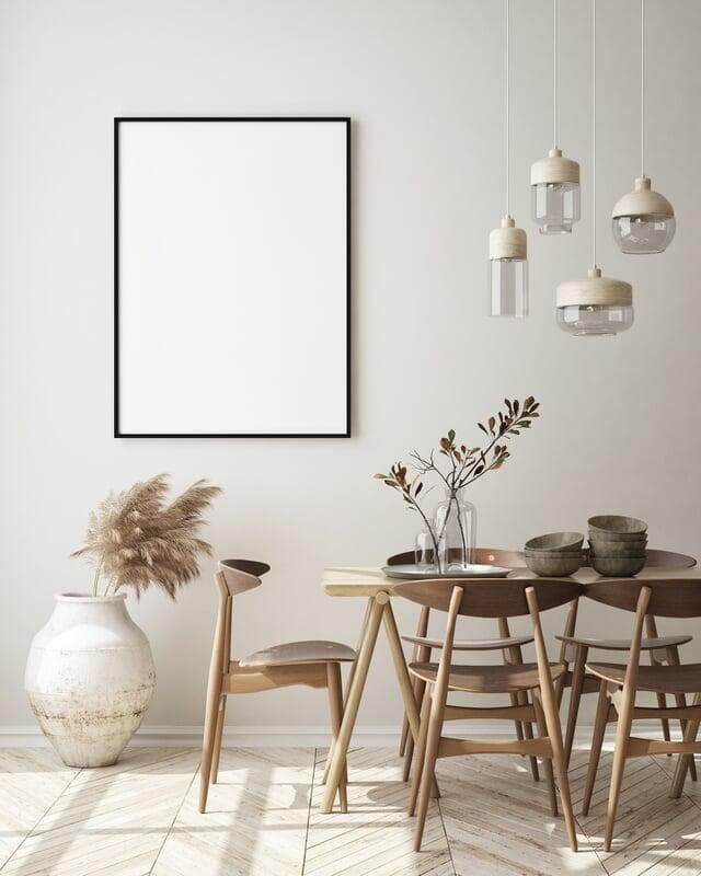 staged dining area